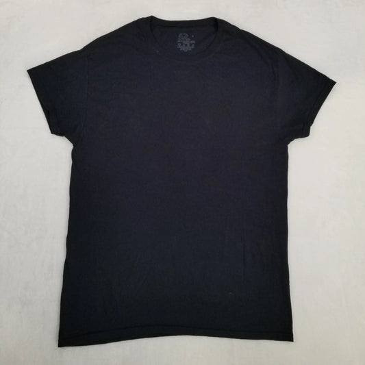 Fruit of the Loom Black Basic T-Shirt Short Sleeve Crew Neck Men's Medium Casual