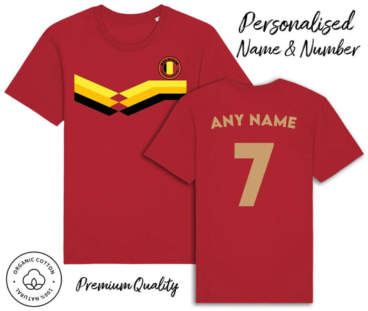 Belgium Strip T-Shirt Personalised Name & No Family, Football World Cup 2026