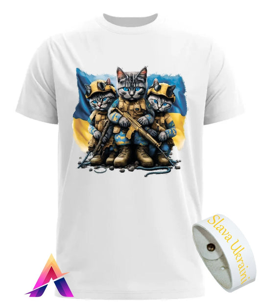 Ukraine Cats War Freedom T-Shirt - 100% Cotton, Unique Design, Support Ukraine