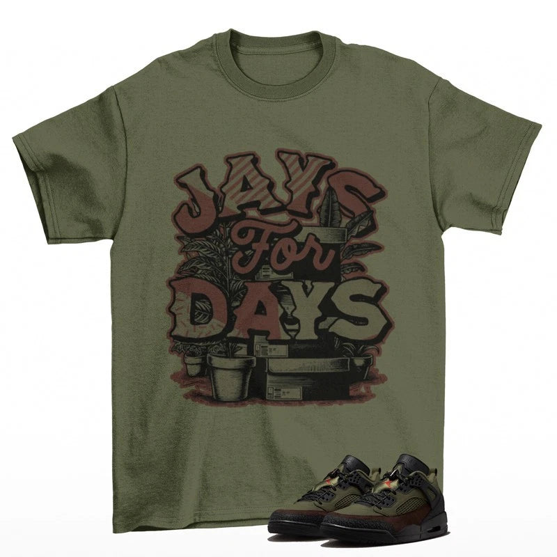 Stacked Shirt Olive to Match Jordan Spizike Low Beef Broccoli IH1782-200