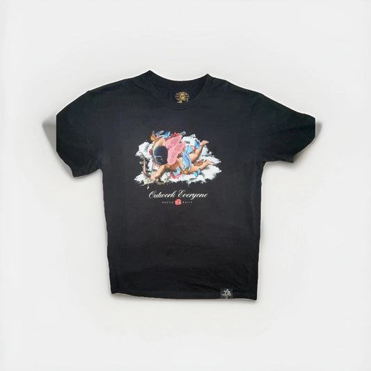 Muerte Hustle Daily Black Angel Graphic Cotton Men's Crew Neck T-Shirt XL