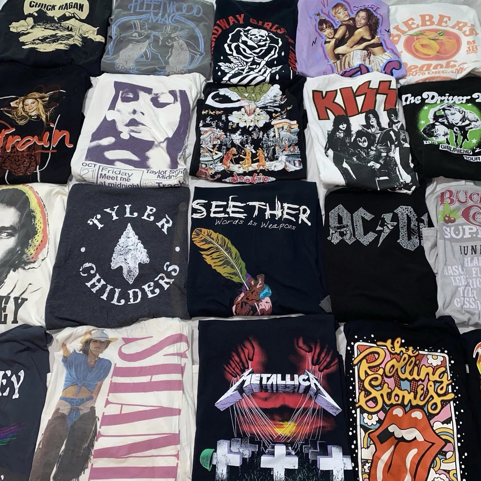 Rock Band Concert T-Shirt Lot of 20 Modern Pop Tour Music Tees Bundle Reseller