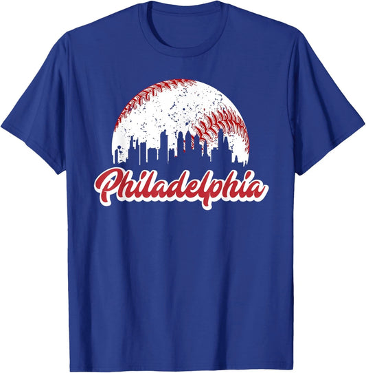 Vintage Skyline Retro Philly Cityscape Unisex T-Shirt