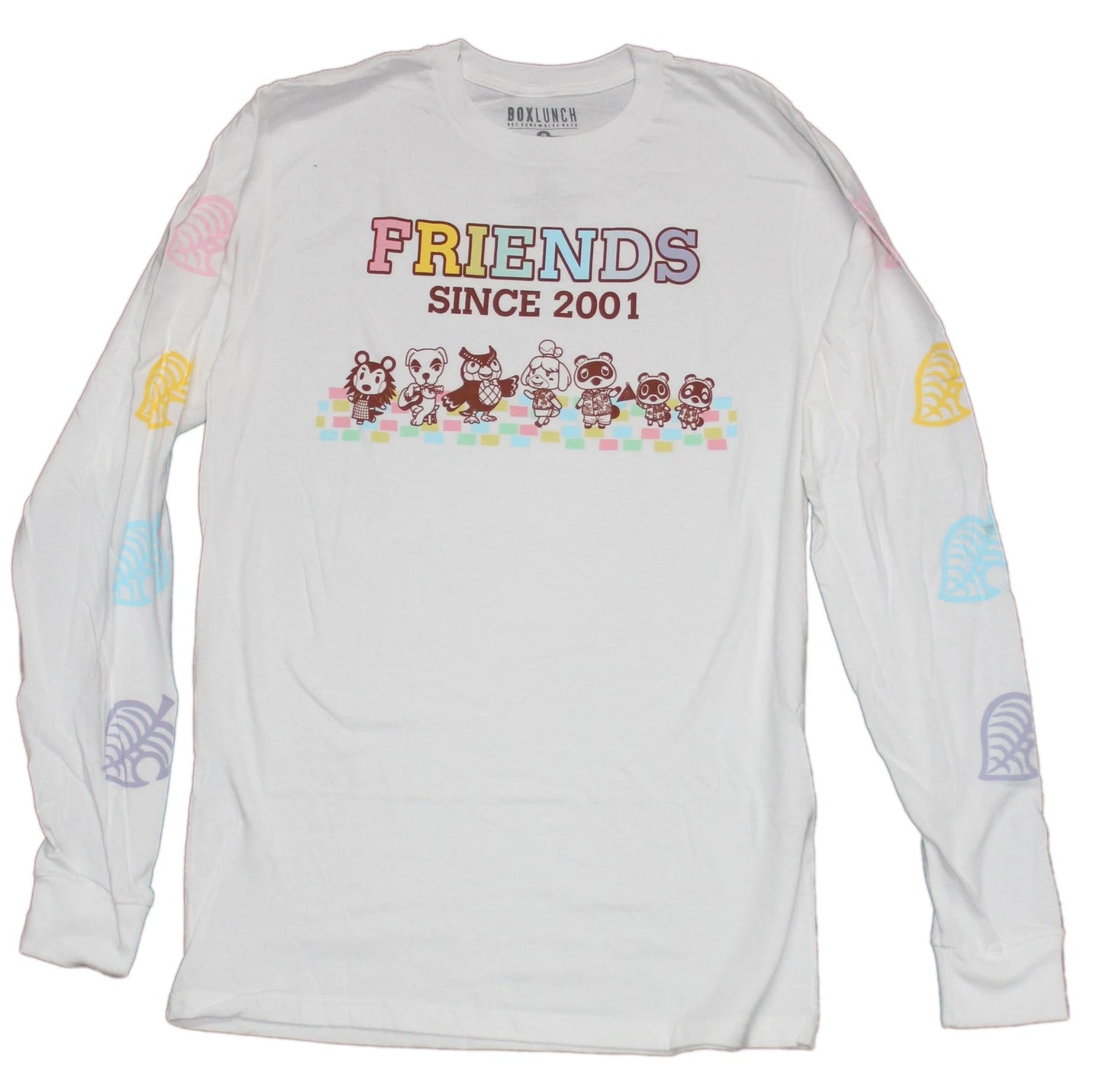 Animal Crossing Adult New T-Shirt - Friends Since 2001 Animals & Sleeve Symbols