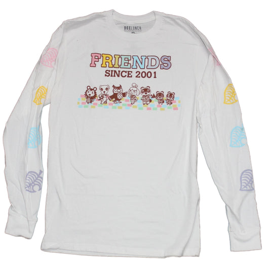 Animal Crossing Adult New T-Shirt - Friends Since 2001 Animals & Sleeve Symbols