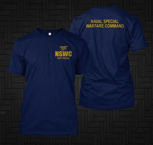 Navy SEAL BUD S NSWC UDT SEAL HELL WEEK BLUE- Custom front and back t-shirt tee
