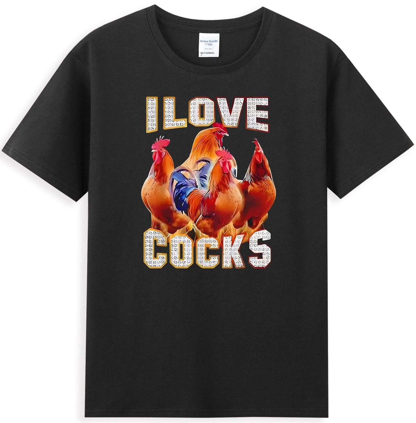 I Love Cocks Funny Chickens Graphic Sarcastic Quote Men's T-Shirt