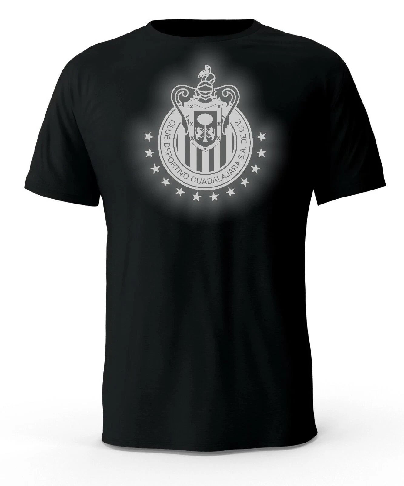 Chivas Guadalajara  Futbol Mexico Black Reflective Logo T-Shirt playera