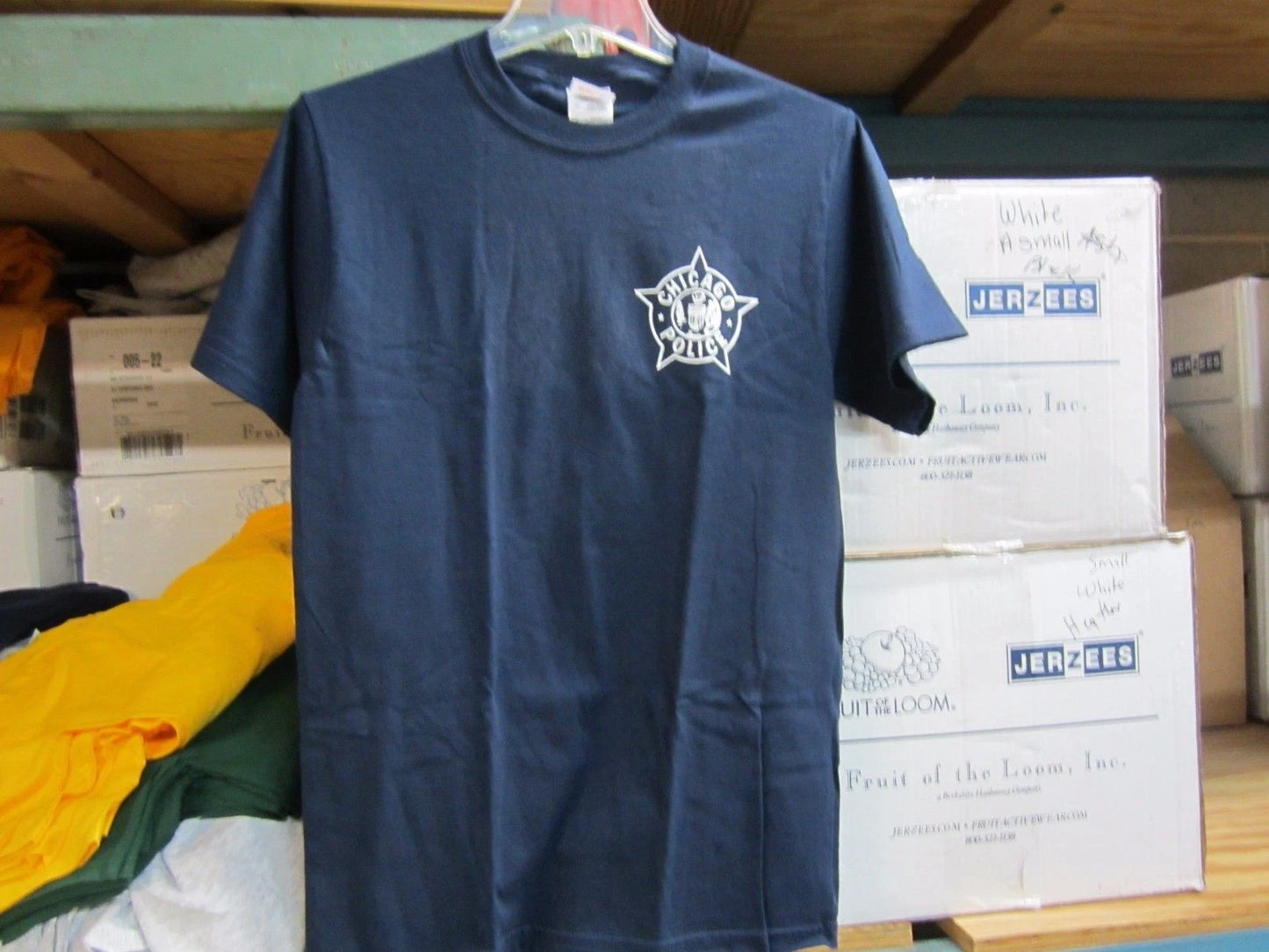 CHICAGO POLICE  LEFT CHEST STAR PRINTED T- SHIRT  SMALL, MED,LARGE,XL,XXL,XXXL