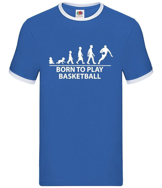Born To Play Basketball - Mens Ringer - Player Team Fan Basket Ball Love