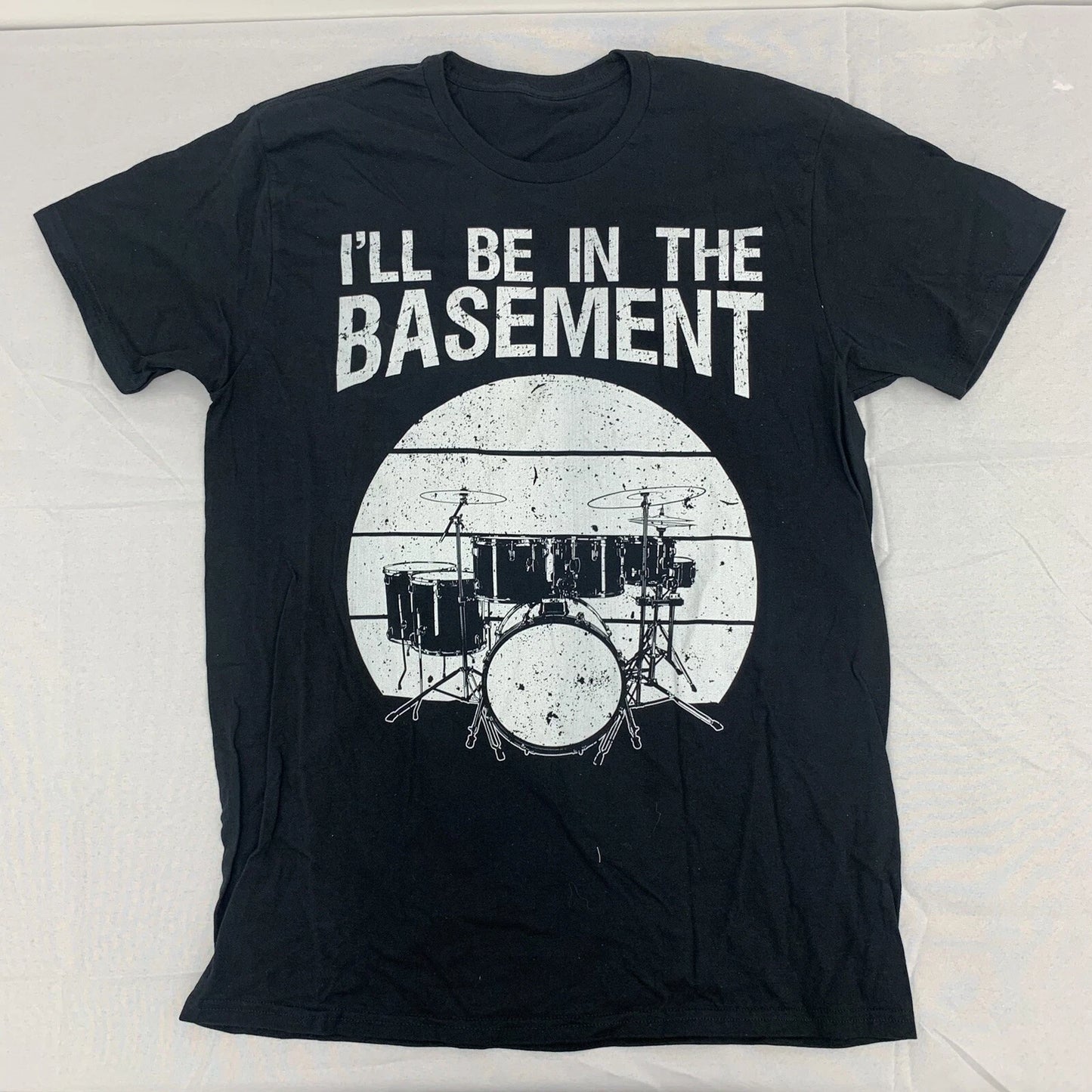 Custom Graphic Short Sleeve Shirt Black I’ll be in the basement Adult Size Large