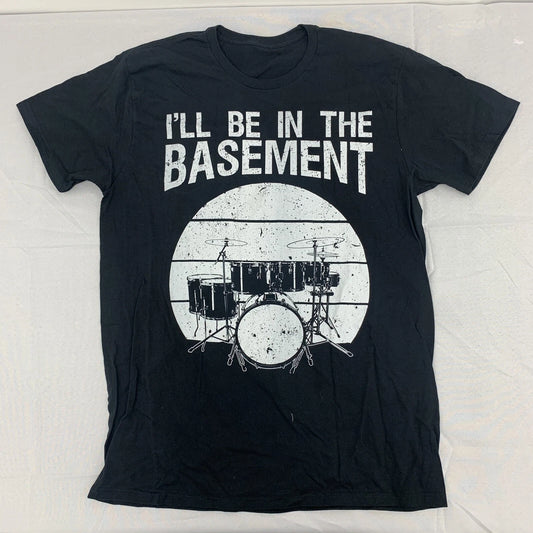 Custom Graphic Short Sleeve Shirt Black I’ll be in the basement Adult Size Large