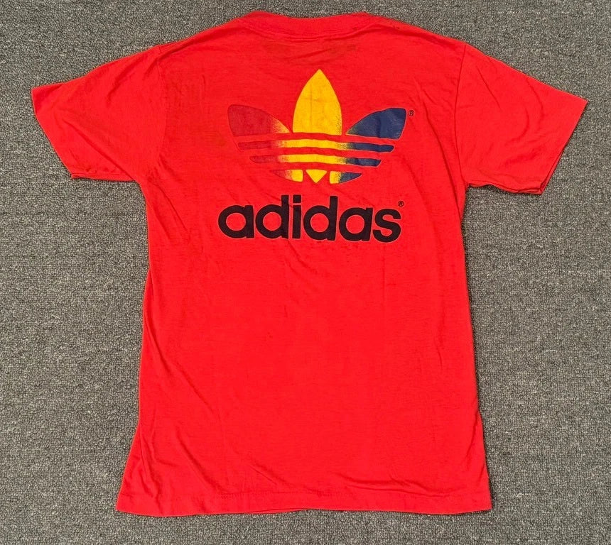 Vintage Adidas Rainbow Trefoil T-Shirt Sz M All American Soccer Camp 50/50 Logo