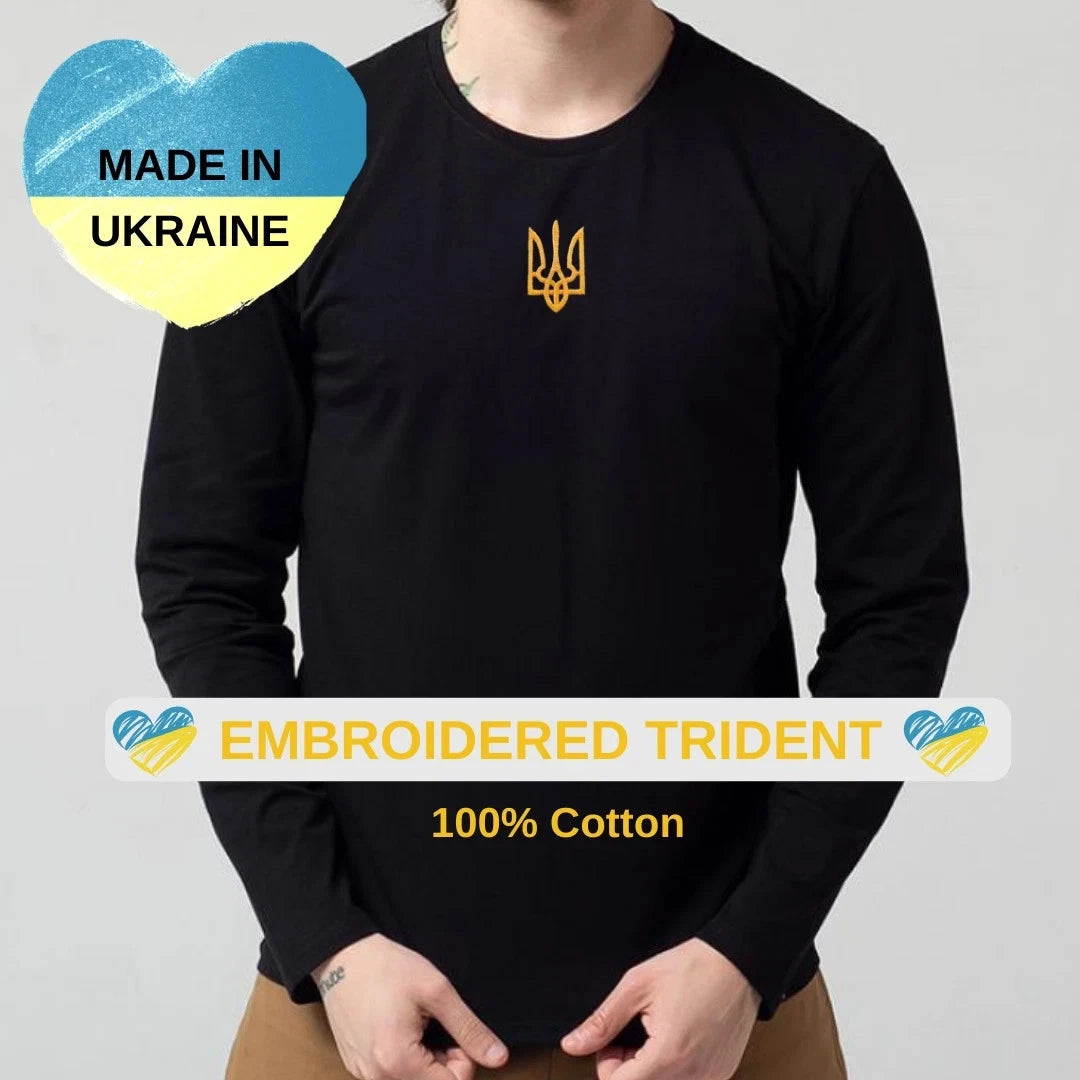 Ukraine Shirt long sleeve With Embroidered Trident from Ukraine Sellers.
