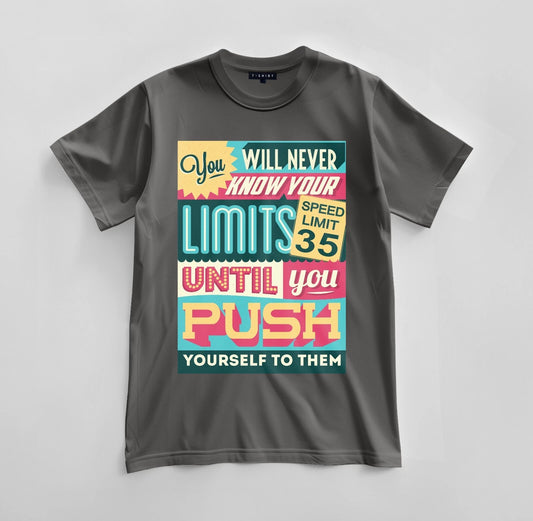 Custom Push Your Limits Graphic T-shirt Design Unisex Jersey Short Sleeve Tee