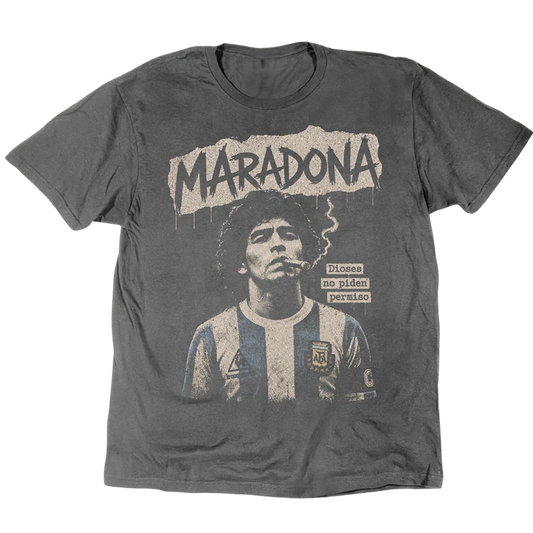 Vintage Maradona Dioses No Piden Permiso T-Shirt Unisex Tee S-5XL