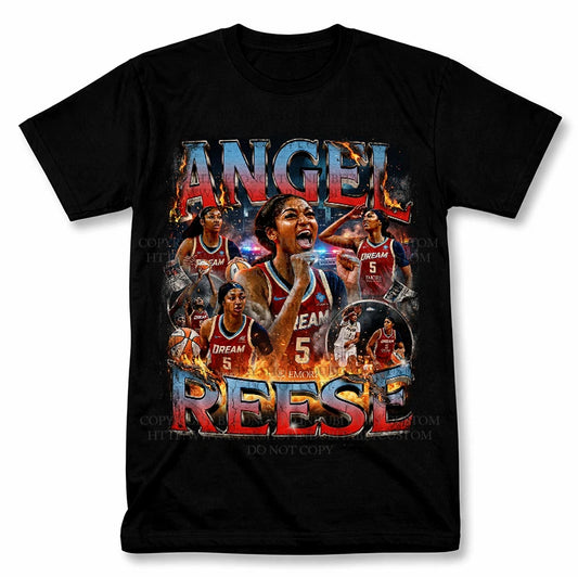 Angel Reese Atlanta Dreams Graphic T Shirt Vintage Style WNBA Fan Tee