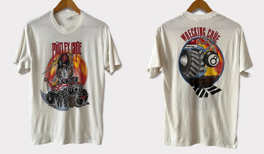 Vintage 1986 Mötley Crüe Wrecking Crüe Promo T-Shirt Glam Metal Tee Rare S-5XL