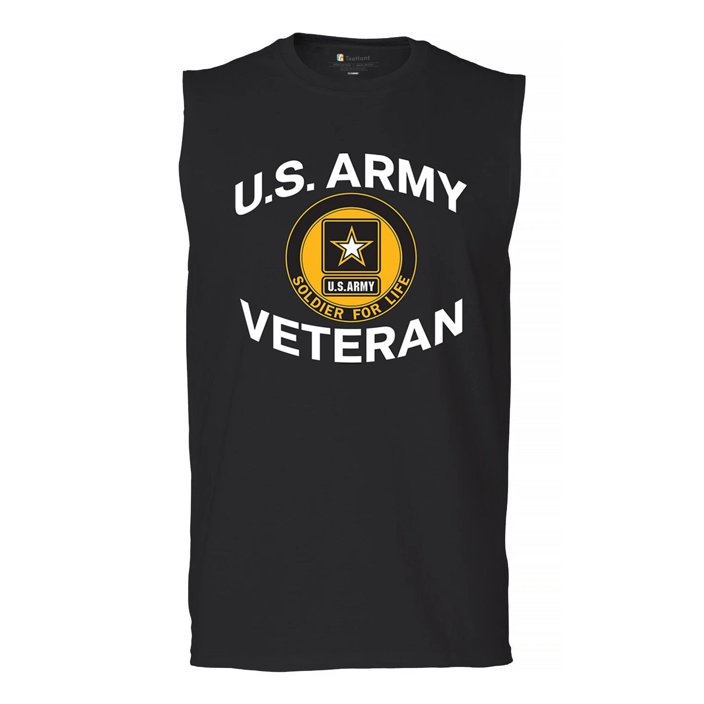 US Army Veteran Soldier For Life Muscle Shirt Military DD 214 Patriotic Men's