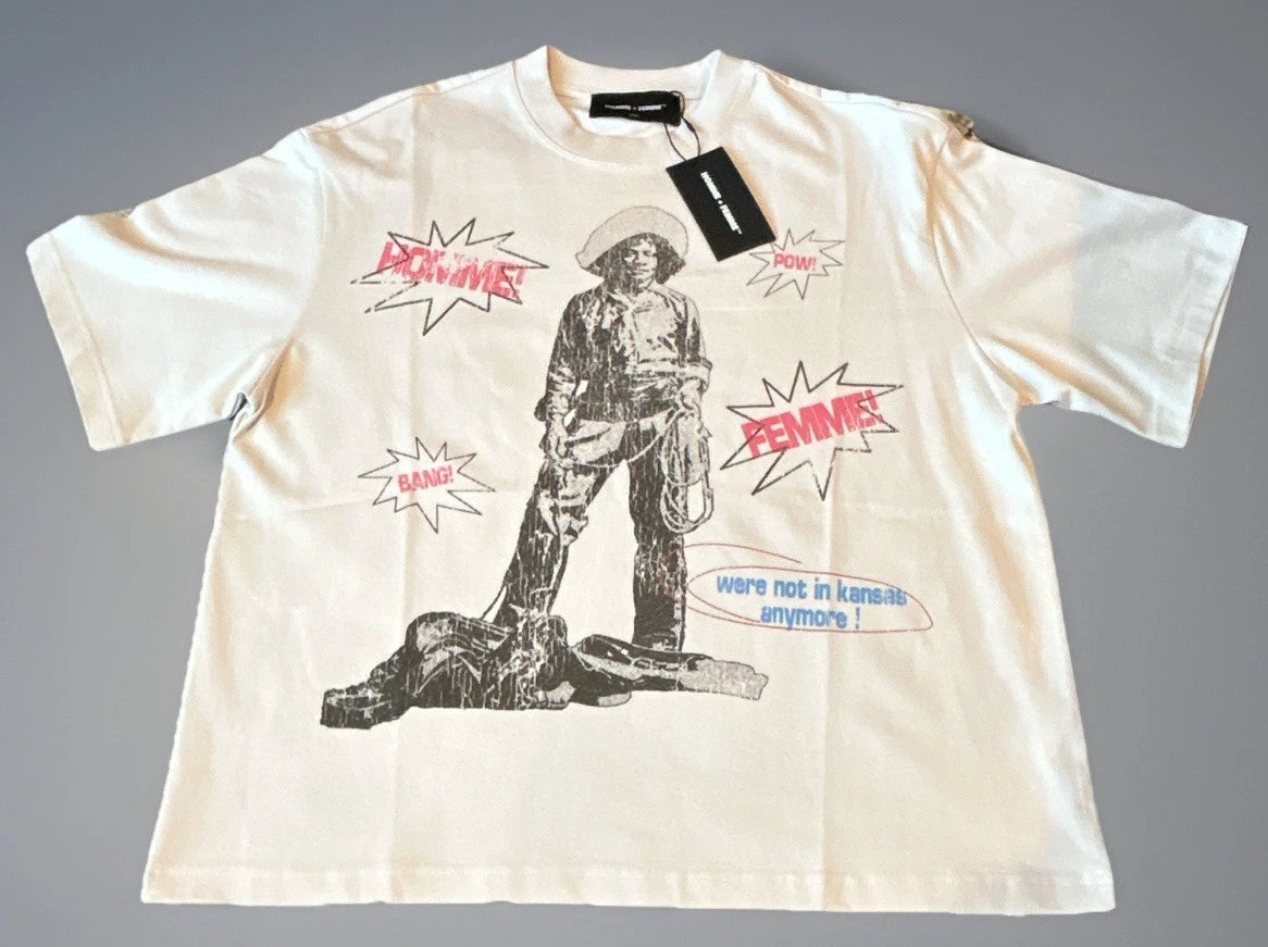 HOMME + FEMME Cowboy Were Not in Kansas Anymore Size S Oversized T-Shirt