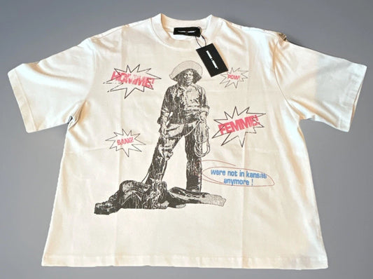 HOMME + FEMME Cowboy Were Not in Kansas Anymore Size S Oversized T-Shirt