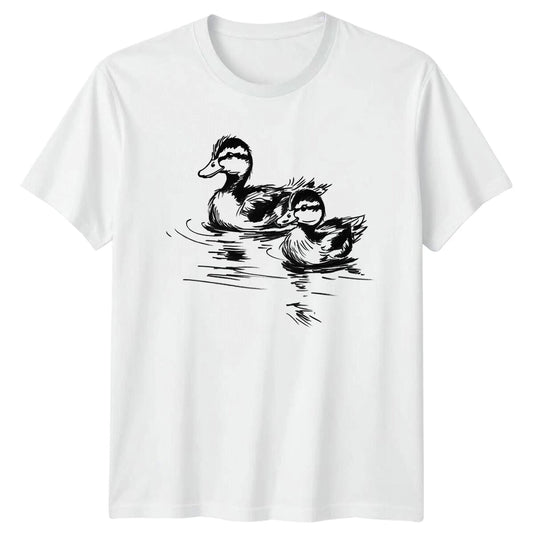 Duck And Duckling Animals Ducks Sketch Art Mens T-Shirt Womens Tee