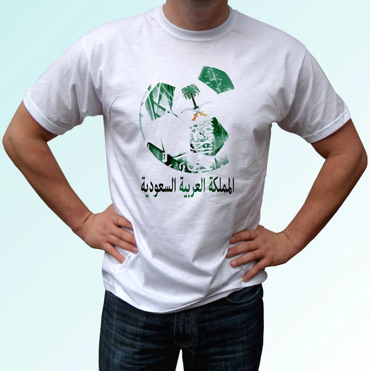 Saudi Arabia football flag white t shirt soccer cup gift top tee all sizes