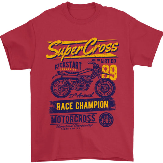 Supercross MotoX Dirt Bike Motocross Mens T-Shirt 100% Cotton