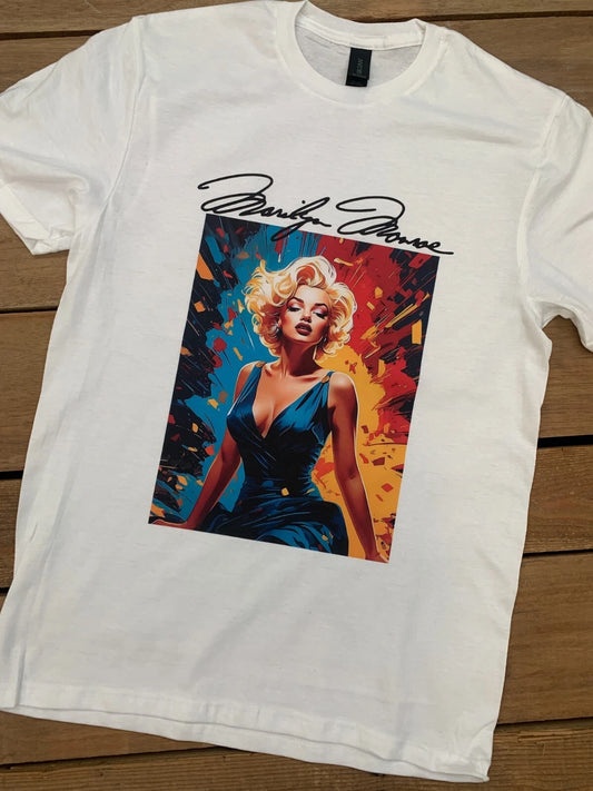 Marilyn Monroe Retro Classic Film 70s T Shirt White