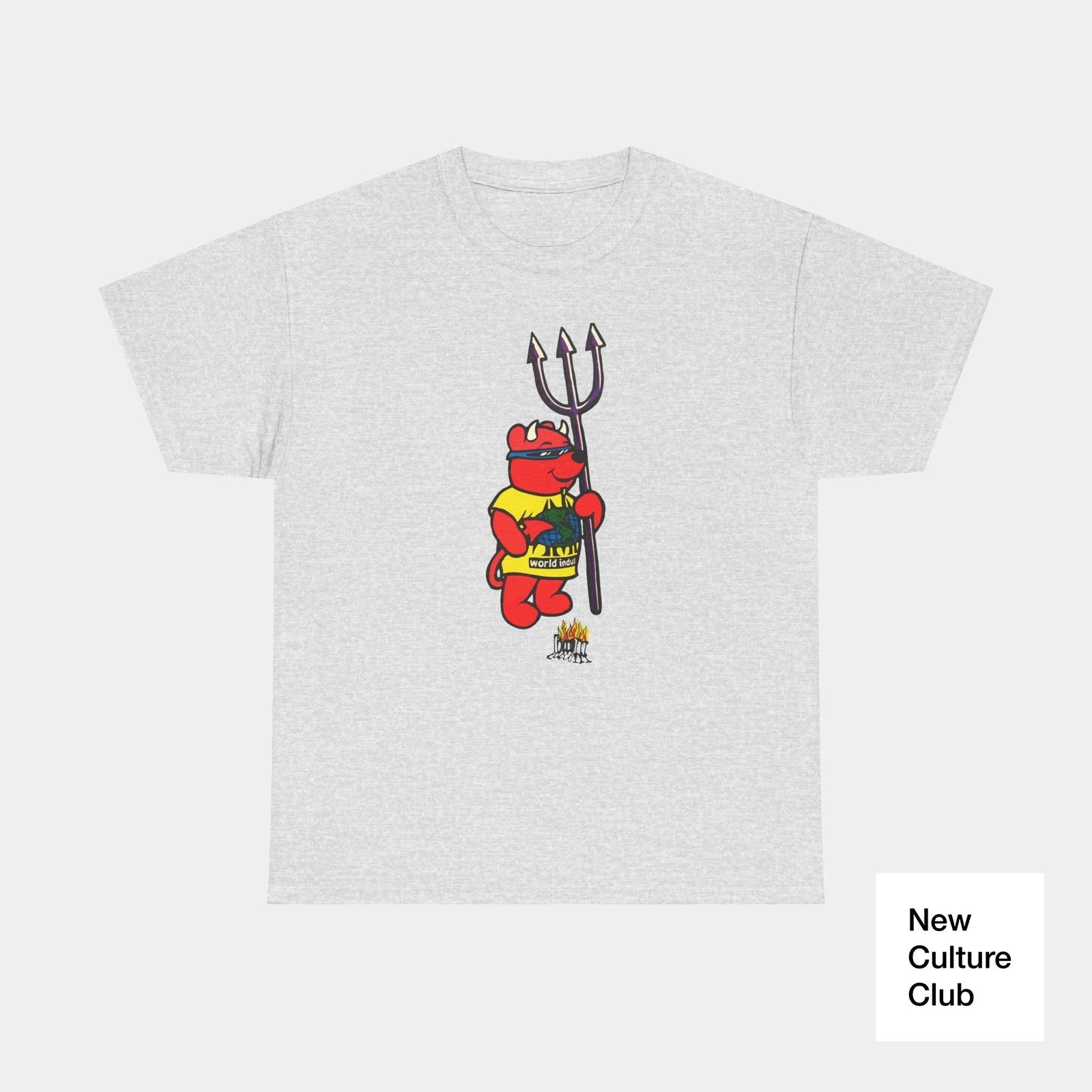World Industries Red Devil Bear Skate Skateboarding 90s Design T Shirt Tee Print