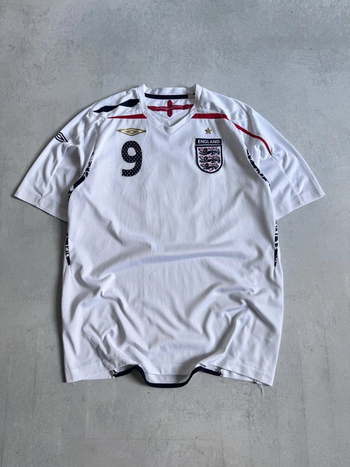 Umbro England Rooney #9 Vintage Home Football Soccer Jersey 07’s-09’s Men’s L