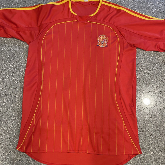 SPAIN 🇪🇸 RED FOOTBALL SOCCER JERSEY *See Pics & Details-PREOWNED