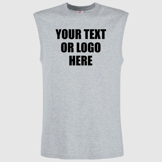 Custom Printed Vest Mens Custom Text/Logo Printed Gym Workwear Sleeveless Top