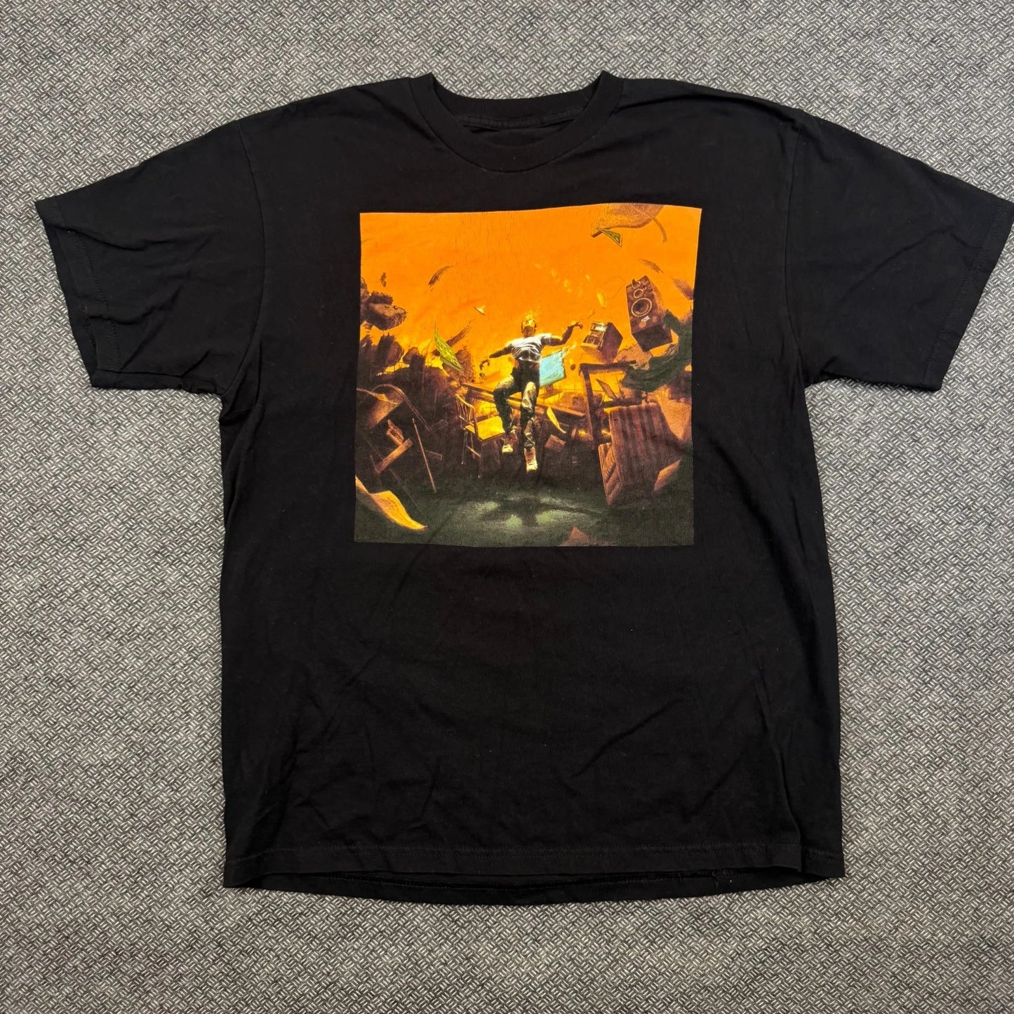 Logic No Pressure Album Cover T-Shirt Mens Black Graphic Everyday Wear Crew Neck