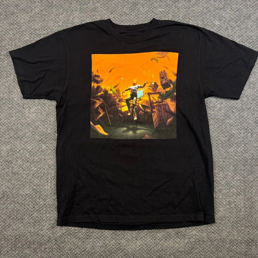 Logic No Pressure Album Cover T-Shirt Mens Black Graphic Everyday Wear Crew Neck
