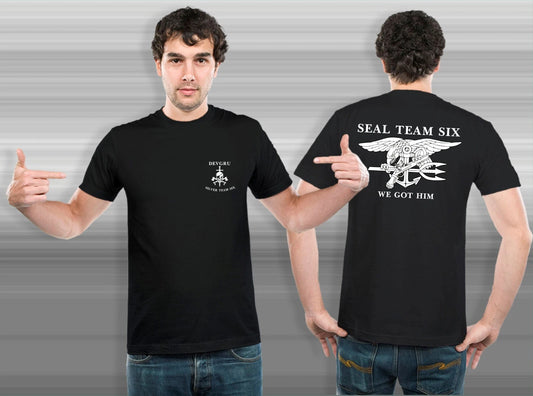 NEW Navy Seal Team 6 Six Devgru Silver Team Black Navy White Custom T-Shirt
