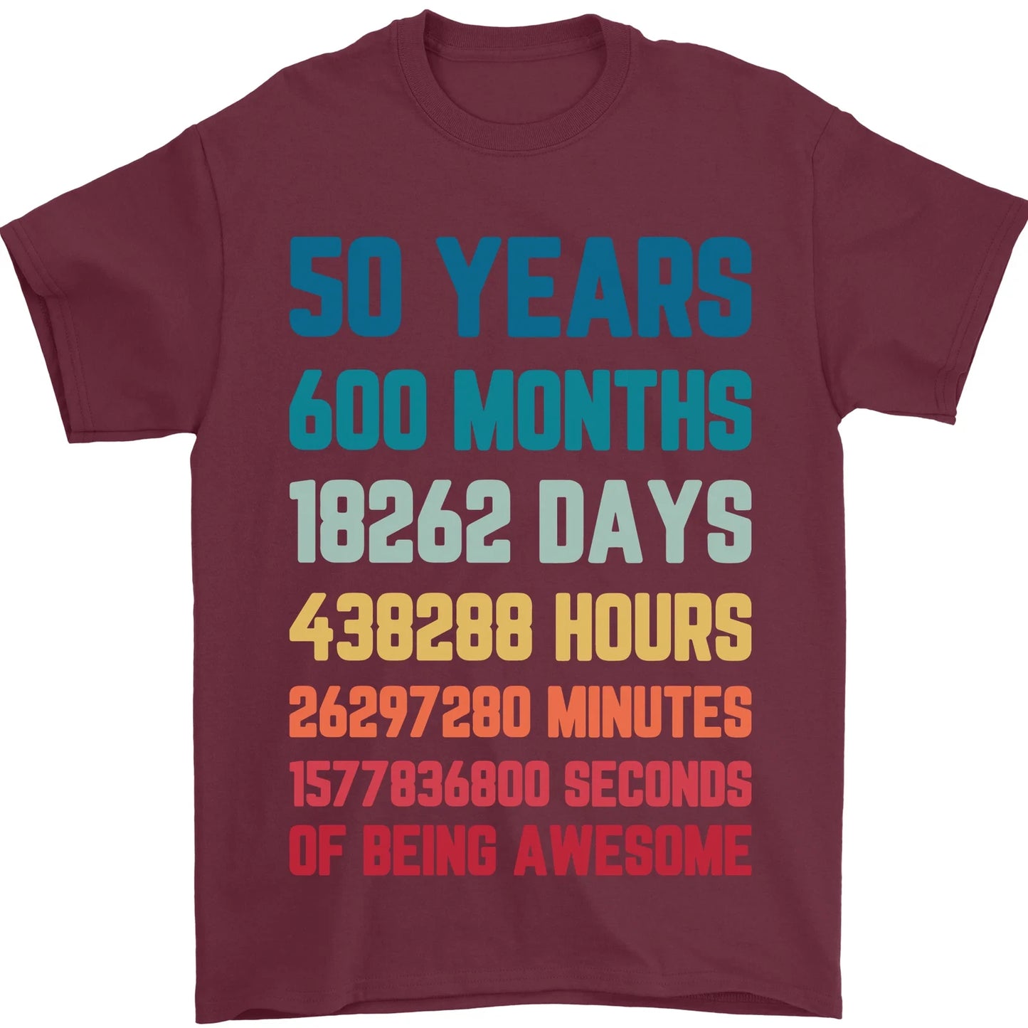 50th Birthday 50 Year Old Mens T-Shirt 100% Cotton