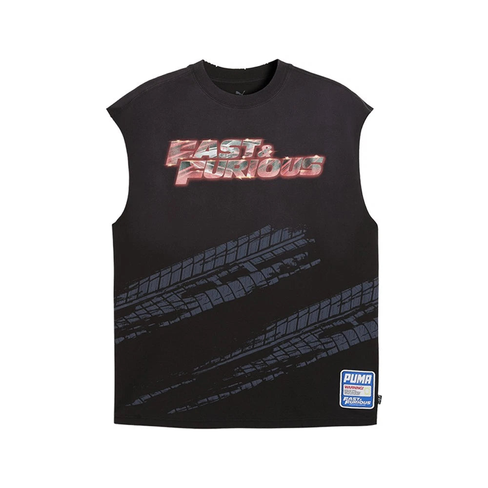 PUMA  X Fast And Furious Crew Neck Sleeveless T-Shirt Mens Black Casual  Athleti