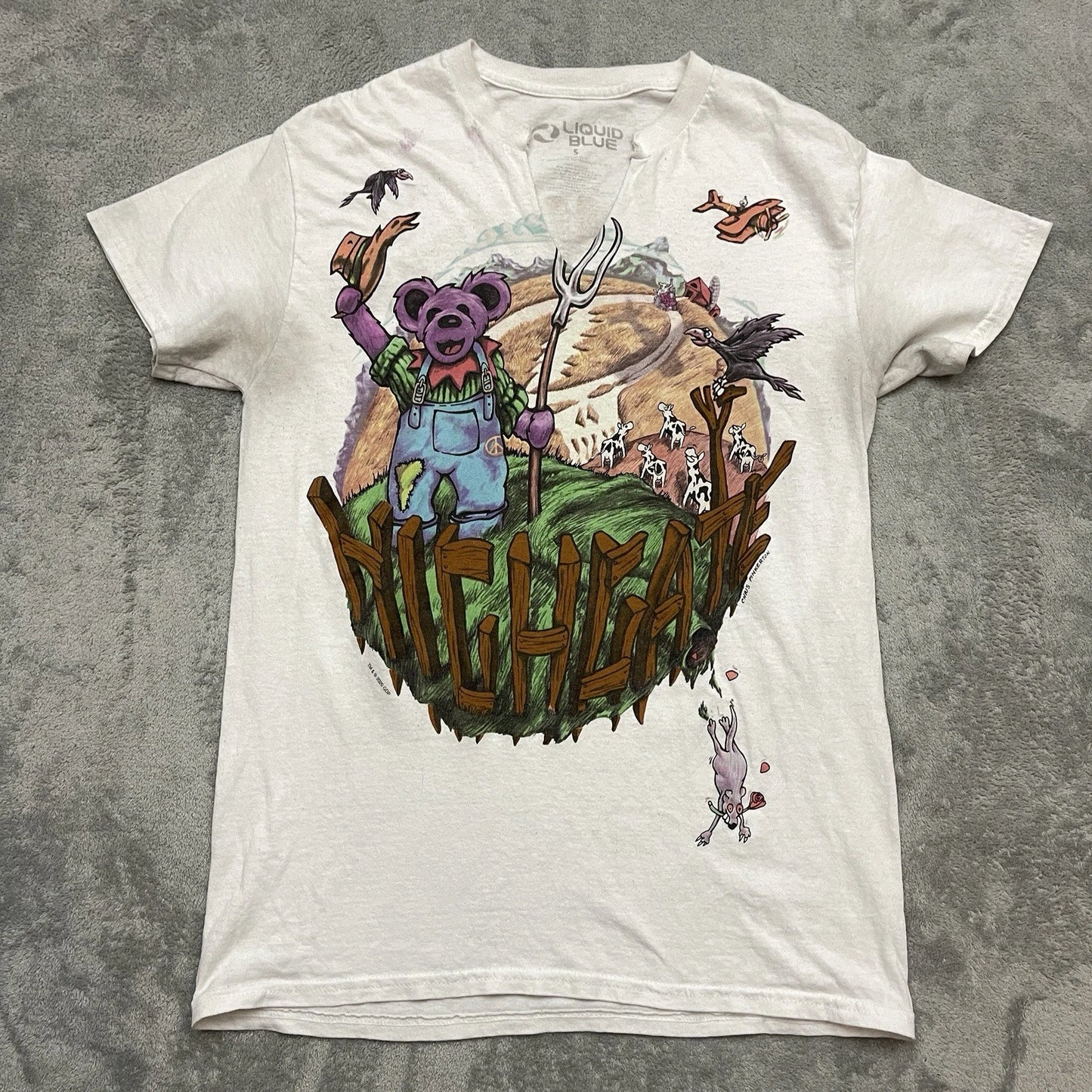 Liquid Blue Grateful Dead Highgate T Shirt Size Small Farm Tractor Fork