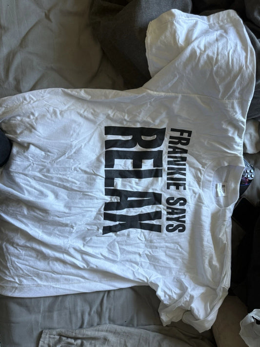 Frankie Says Relax White T-Shirt Vintage XL 90s