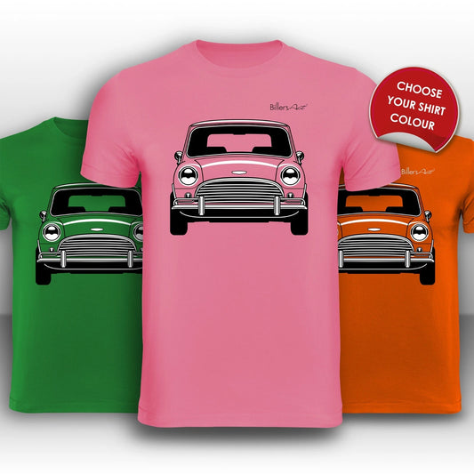 Mini Cooper Front View Super Cool hand printed T-Shirt