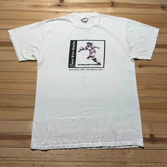 Vintage 1998 Just For Girls Soccer Tournament Des Moines Iowa T-Shirt USA Large