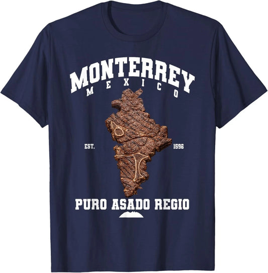 Monterrey Nuevo Leon Carne Asada Steak Map Mexican Grill T-Shirt