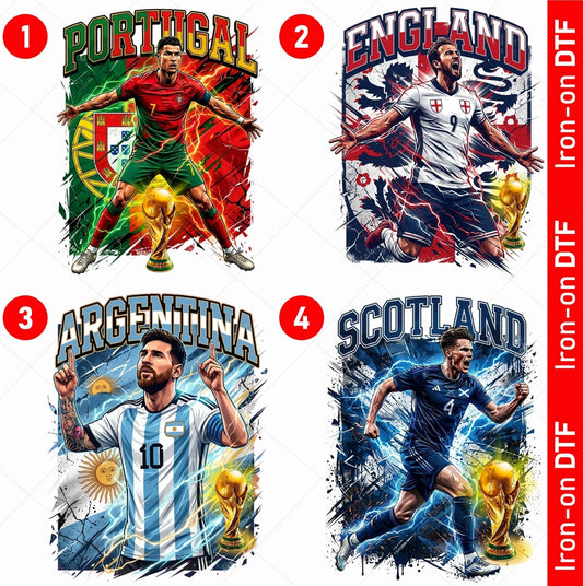 Football World Cup 2026 Scotland England DTF Iron On Heat Transfer Soccer Fan