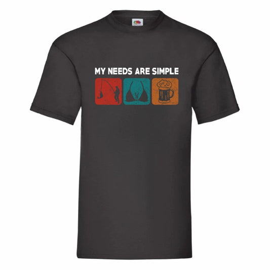 My Needs Are Simple Fishing Boobs And Beer T Shirt Small-2XL