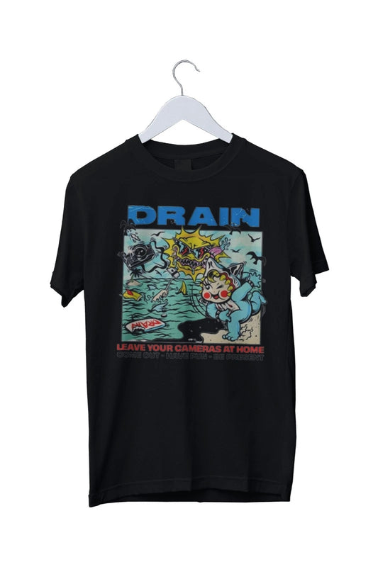 DRAIN Band On Tour In CALIFORNIA Graphic Print T-Shirt Mens S M L XL 2 3 4 XL