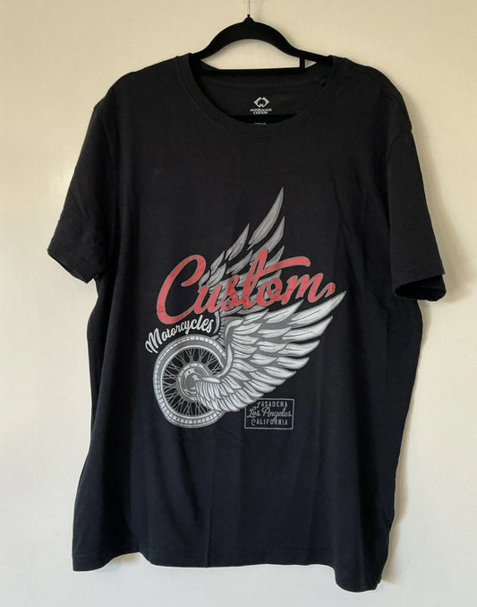 Custom Motorcycles Pasadena Los Angeles California Graphic Design  Black Tee /L