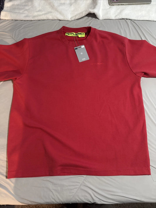 STUDIO Suervsn Red T-Shirt Men’s Large New With Tags Minimal Logo Streetwear Tee