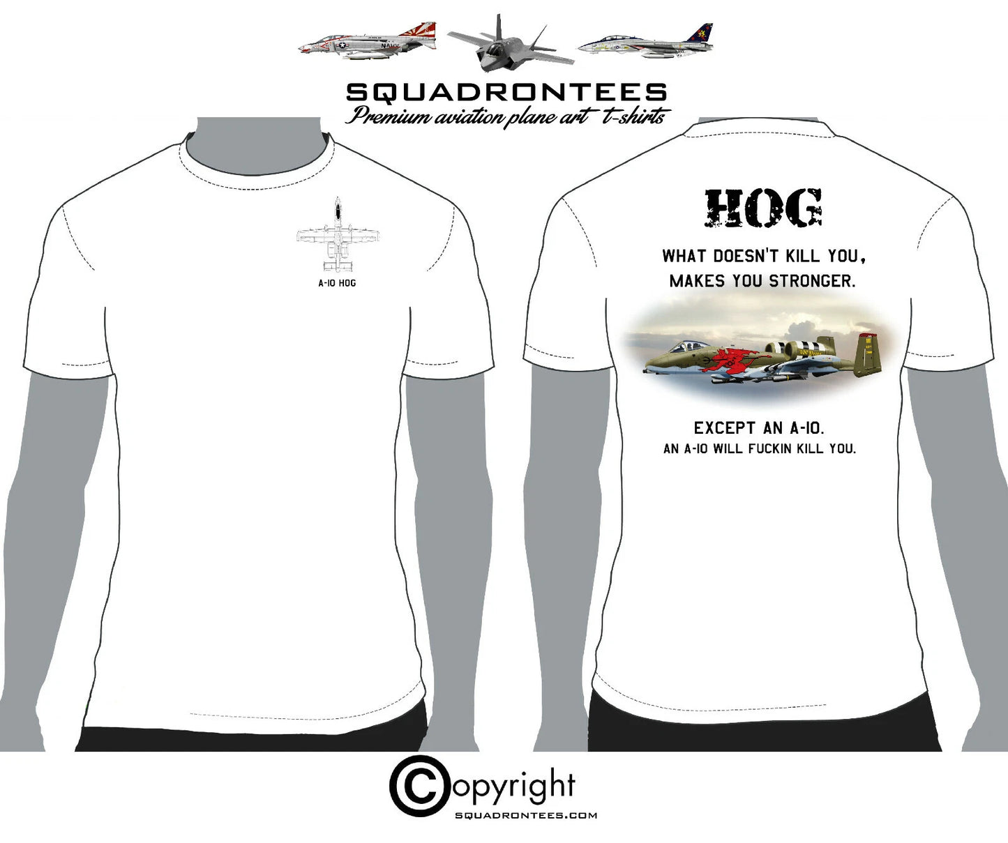 A-10 Hog - Premium Plane Art Squadron T-Shirt