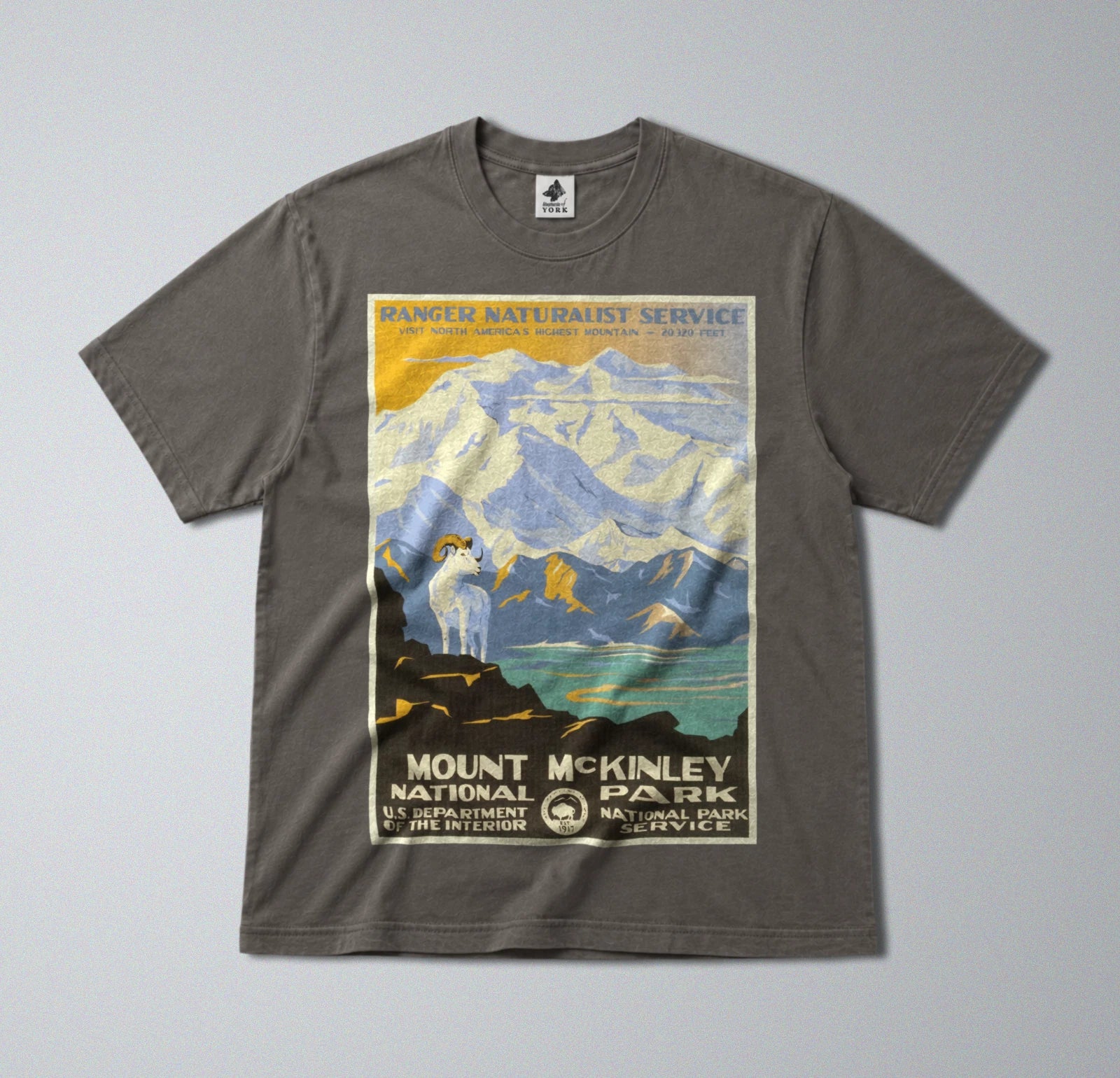 100% Cotton Tee - Regular Fit - Unisex - Denali National Park - Mt McKinley